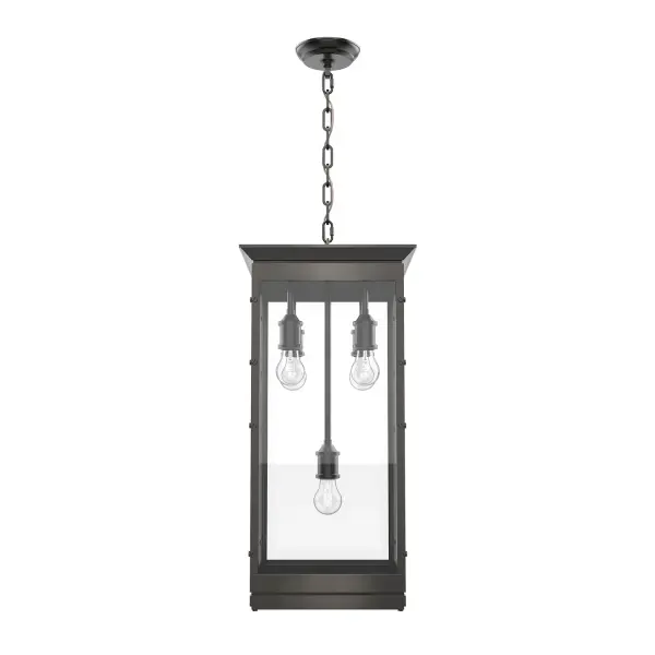 Taking the traditional lantern to a contemporary level, the Douglas Collection by Charles Pavarini III is an instant classic. Clean lines and defined details throughout the frame of the Douglas collection make this piece timeless and universal throughout design styles. Inspired by the craftsman look, the Douglas collection turns any space into a cozy retreat. Available in Vintage Brass or Urban Bronze finishes. Collection: Douglas Designer: Charles Pavarini III Sub-Brand: ALORA Finish: Urban Bronze Glass: Clear Glass Width: 12.75" Height: 26.25" Length: 12.75" Wire: 144" Gold Canopy: D5.125" x H1.125" Number of Bulbs: 5 Maximum Wattage: 60.00 W Bulb Type: A19 Bulb Base: E26 Voltage: 120.00 V Material: Steel + Glass Country of Origin: China Safety Listing: UL Safety Rating: Dry Manufacturer Warranty: 1 Year Spec Sheet Instructions