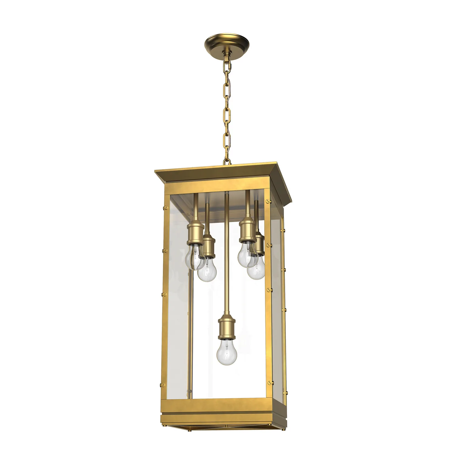 Douglas Five Light Pendant in Vintage Brass