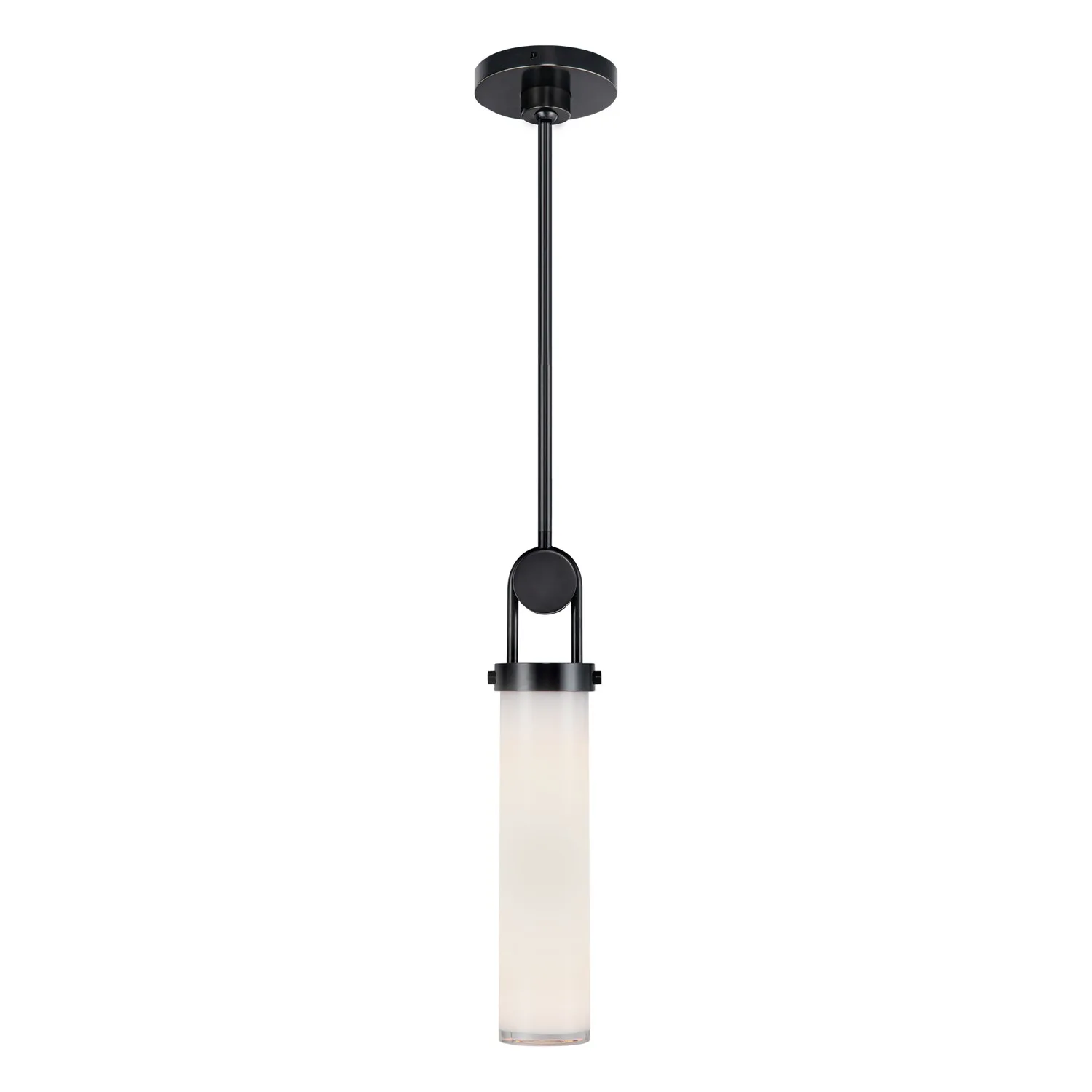Wynwood One Light Pendant in Urban Bronze/Glossy Opal