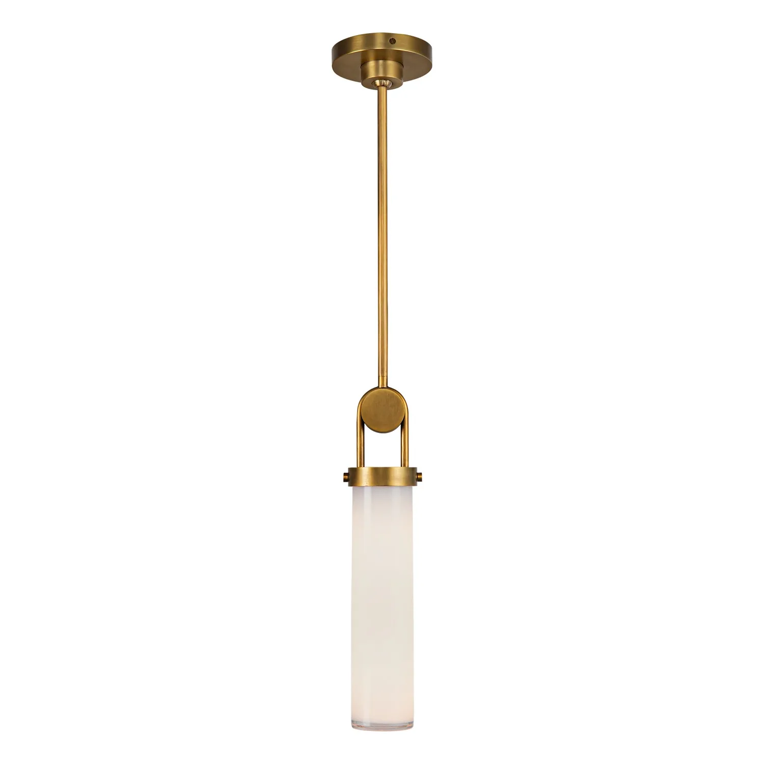 Wynwood One Light Pendant in Vintage Brass/Glossy Opal