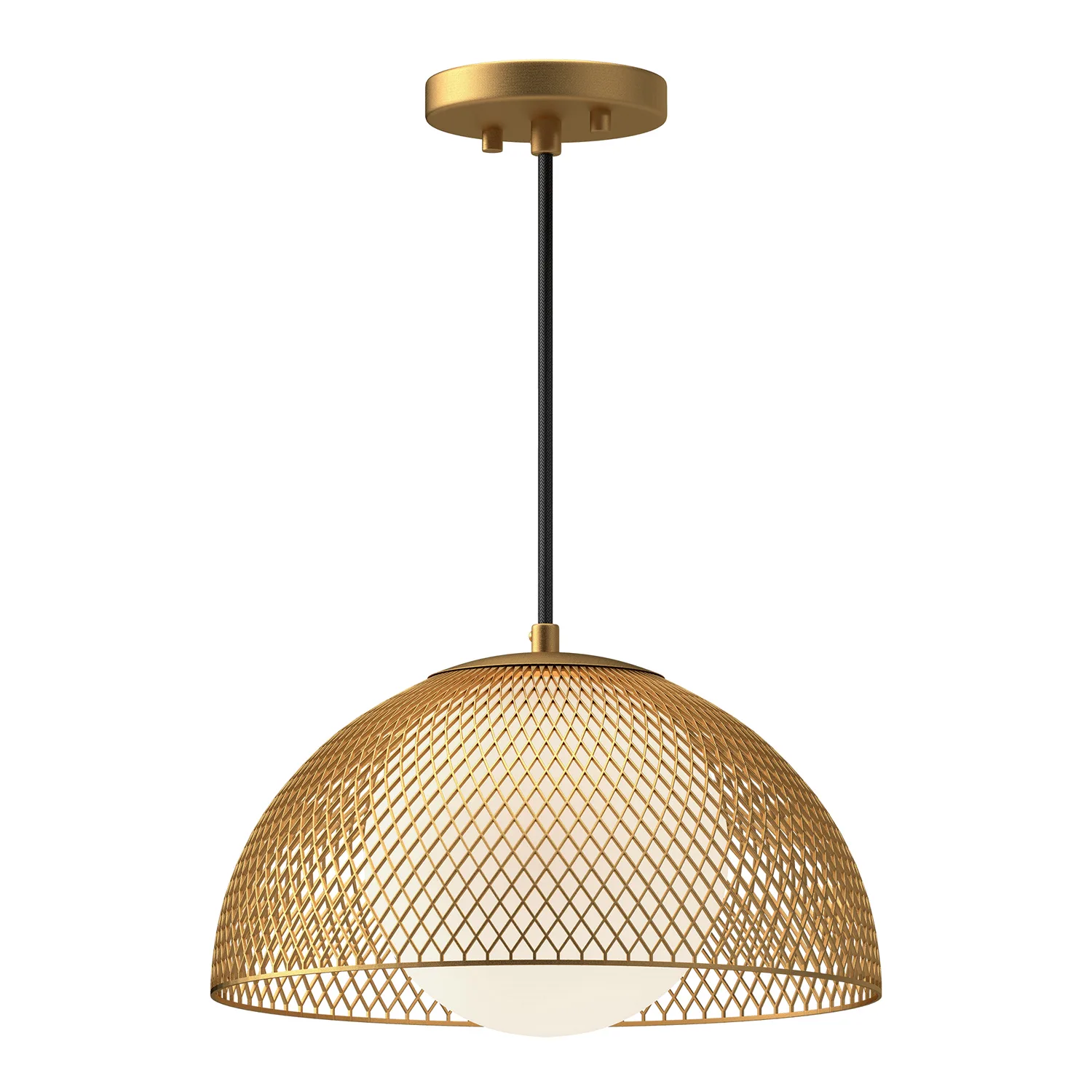 Haven One Light Pendant in Gold/Opal Matte Glass
