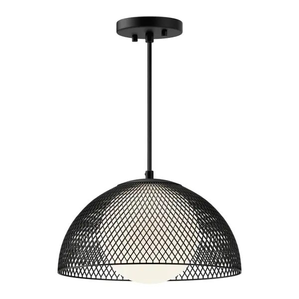Stunning Opal Matte glass globes adorned with delicate mesh shades define the Haven Collection. With dainty, yet statement-making details throughout, this collection is sure to "mesh" into any design style with ease. Collection: Haven Finish: Matte Black/Opal Matte Glass Glass: Matte Opal Glass Width: 12.63" Height: 8.00" Length: 12.63" Weight: 2.64 lb Wire: 72" Black Braided Canopy: D4.75" x H0.875" Number of Bulbs: 1 Maximum Wattage: 60.00 W Bulb Type: A19 Bulb Base: E26 Voltage: 120.00 V Material: Steel + Glass Country of Origin: China Safety Listing: UL Safety Rating: Dry Manufacturer Warranty: 1 Year Spec Sheet Instructions