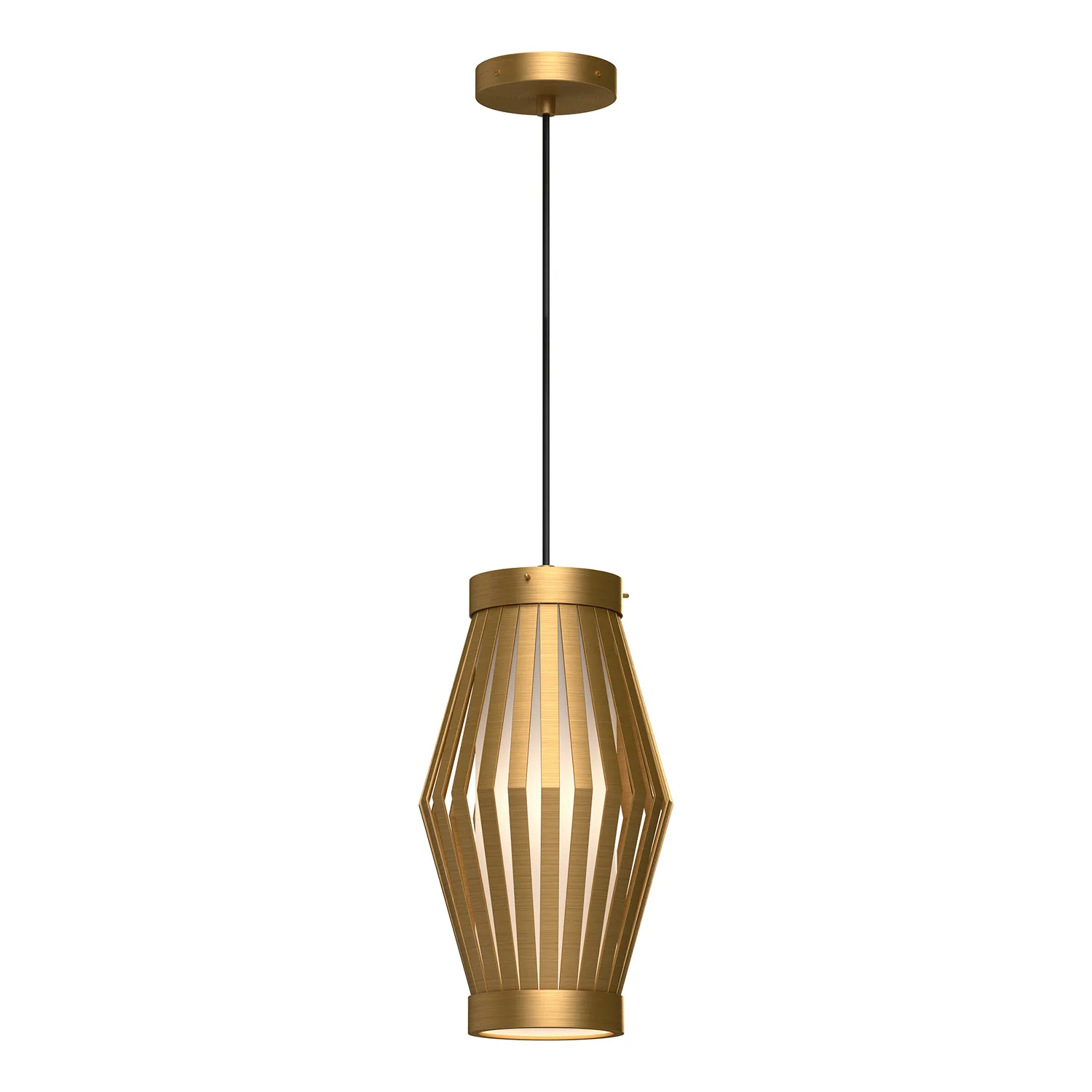 Hana One Light Pendant in Aged Gold/Opal Matte Glass