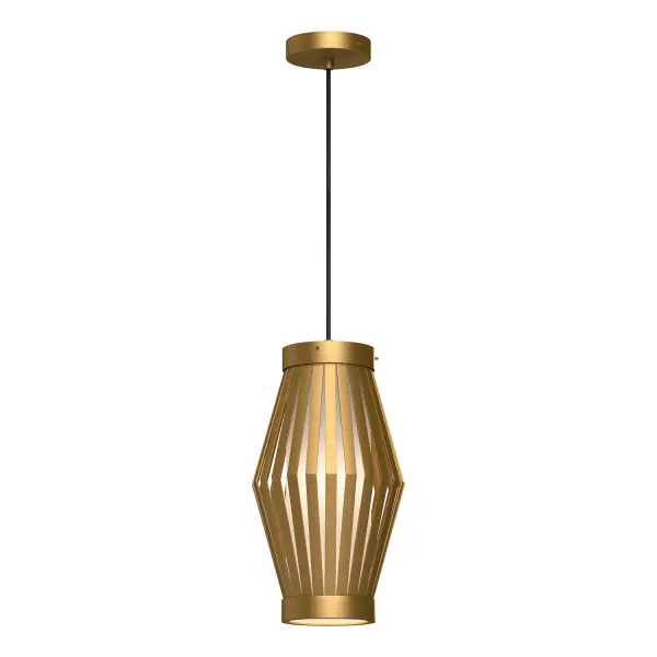 The Hana collection is inspired by traditional Japanese lanterns. Typically hung near temples and around festivals in Japan, these lanterns bring with them a warm glow of togetherness. With Opal Matte glass core enveloped in a geometric metal frame, the Hana is sure to illuminate your greatest moments of togetherness with its welcoming glow. Collection: Hana Designer: Alan Pepin Finish: Aged Gold/Opal Matte Glass Glass: Matte Opal Glass Width: 8.38" Height: 15.50" Length: 8.38" Weight: 7.71 lb Wire: 72" Black Braided Canopy: D4.75" x H0.875" Number of Bulbs: 1 Maximum Wattage: 60.00 W Bulb Type: T Bulb Base: E26 Voltage: 120.00 V Material: Steel + Glass Country of Origin: China Safety Listing: UL Safety Rating: Dry Manufacturer Warranty: 1 Year Spec Sheet Instructions