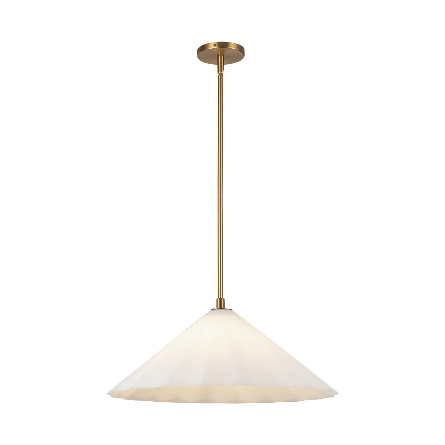 Serena One Light Pendant in Aged Gold/Opal Glass
