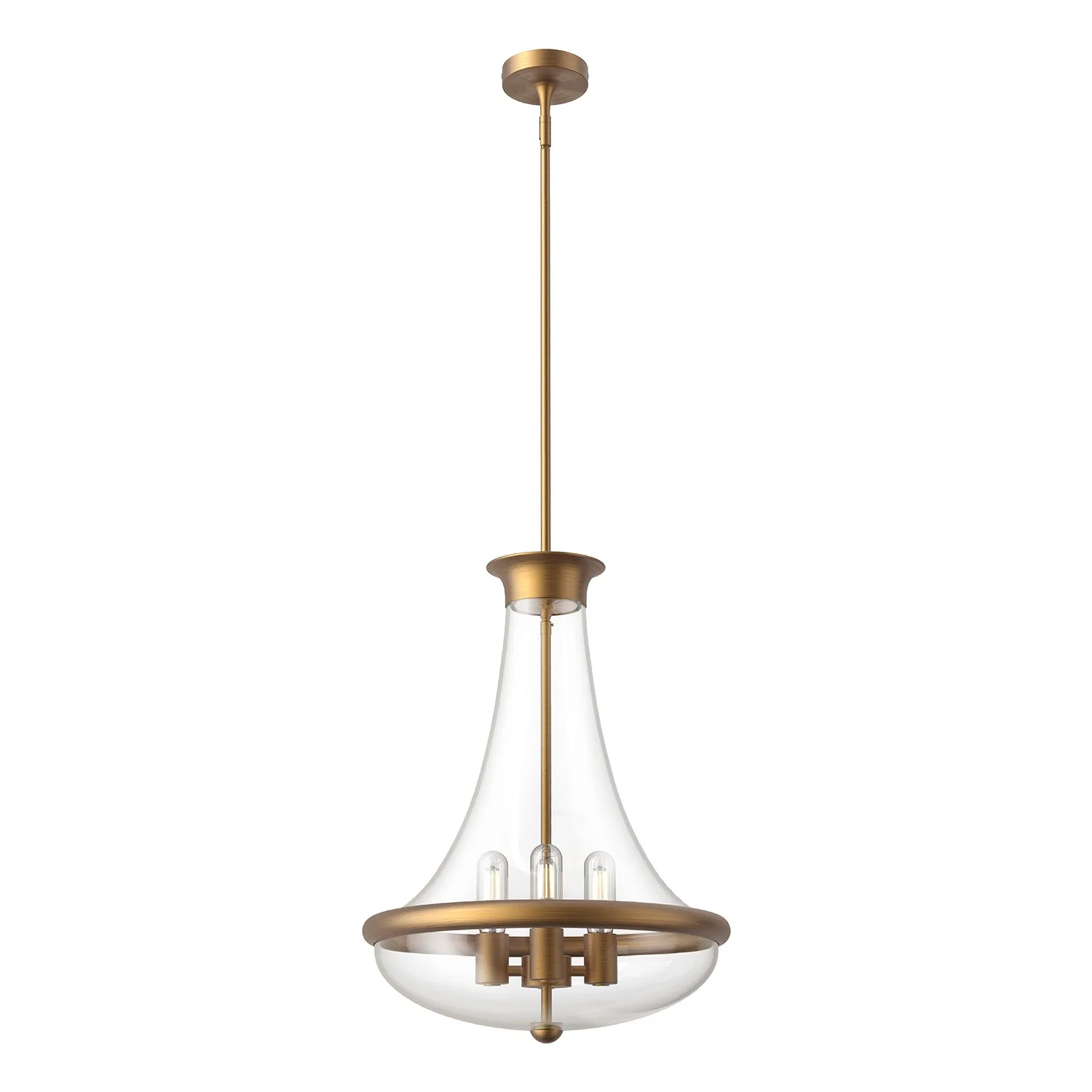 Marcel Four Light Pendant in Aged Gold