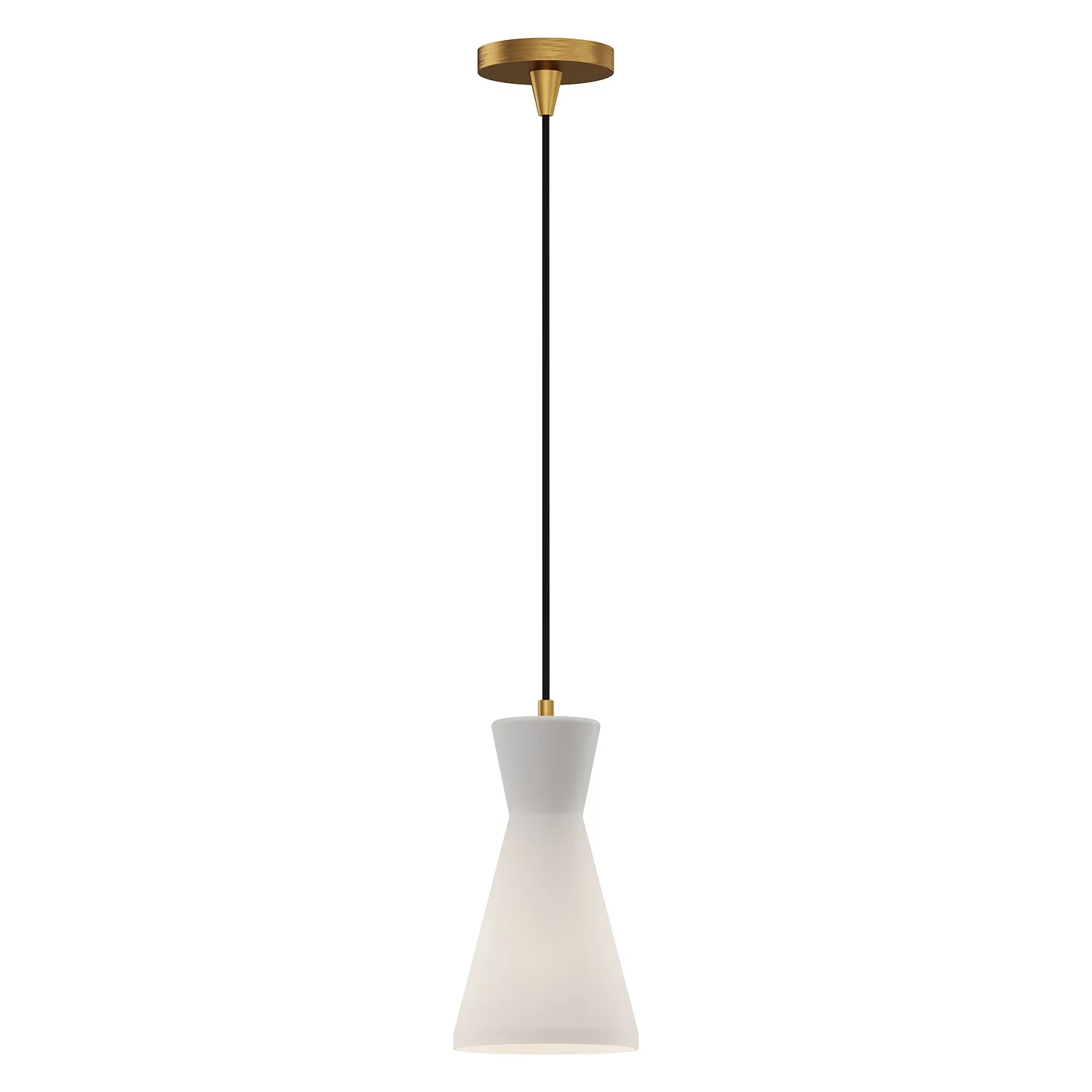 Betty One Light Pendant in Aged Gold/Opal Glass