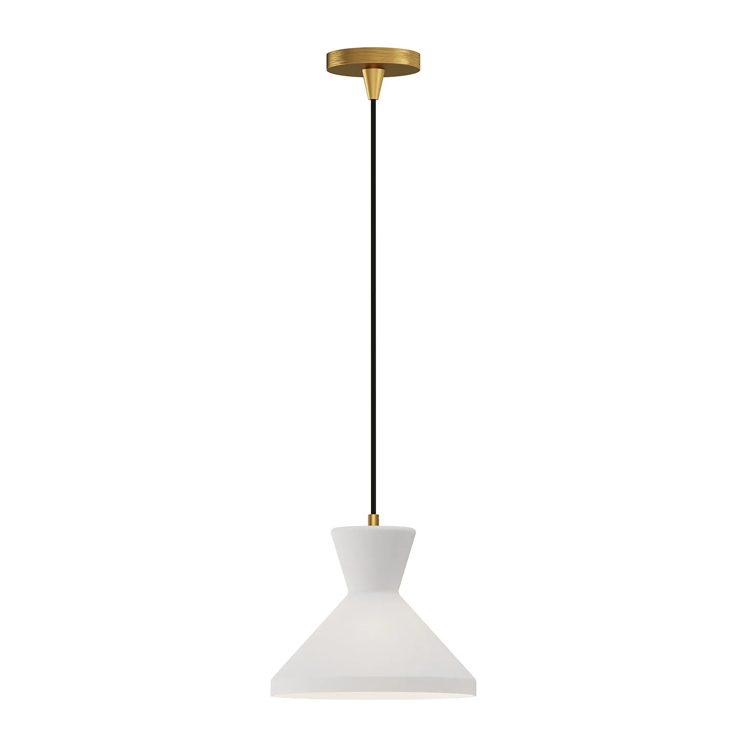 Betty One Light Pendant in Aged Gold/Opal Glass