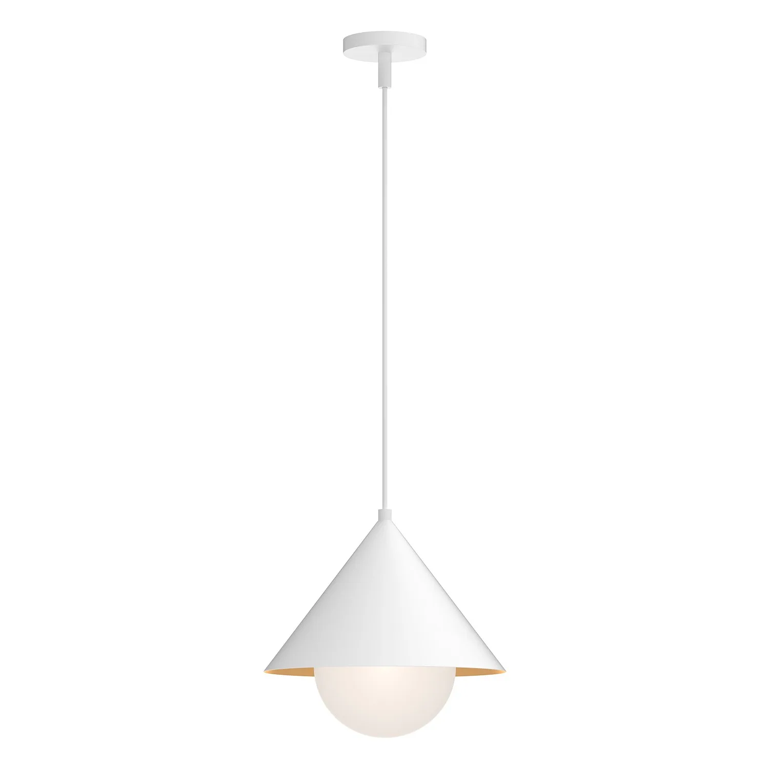 Remy One Light Pendant in White/Opal Glass