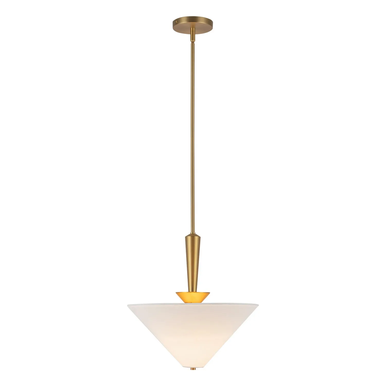 Bridgette One Light Pendant in Brushed Gold/White Linen