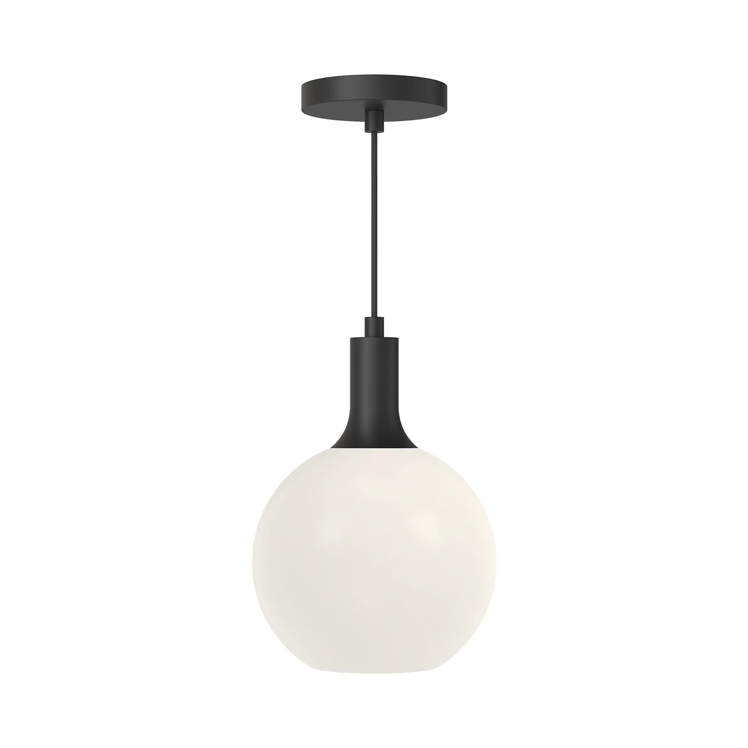 Castilla One Light Pendant in Matte Black/Opal Matte Glass