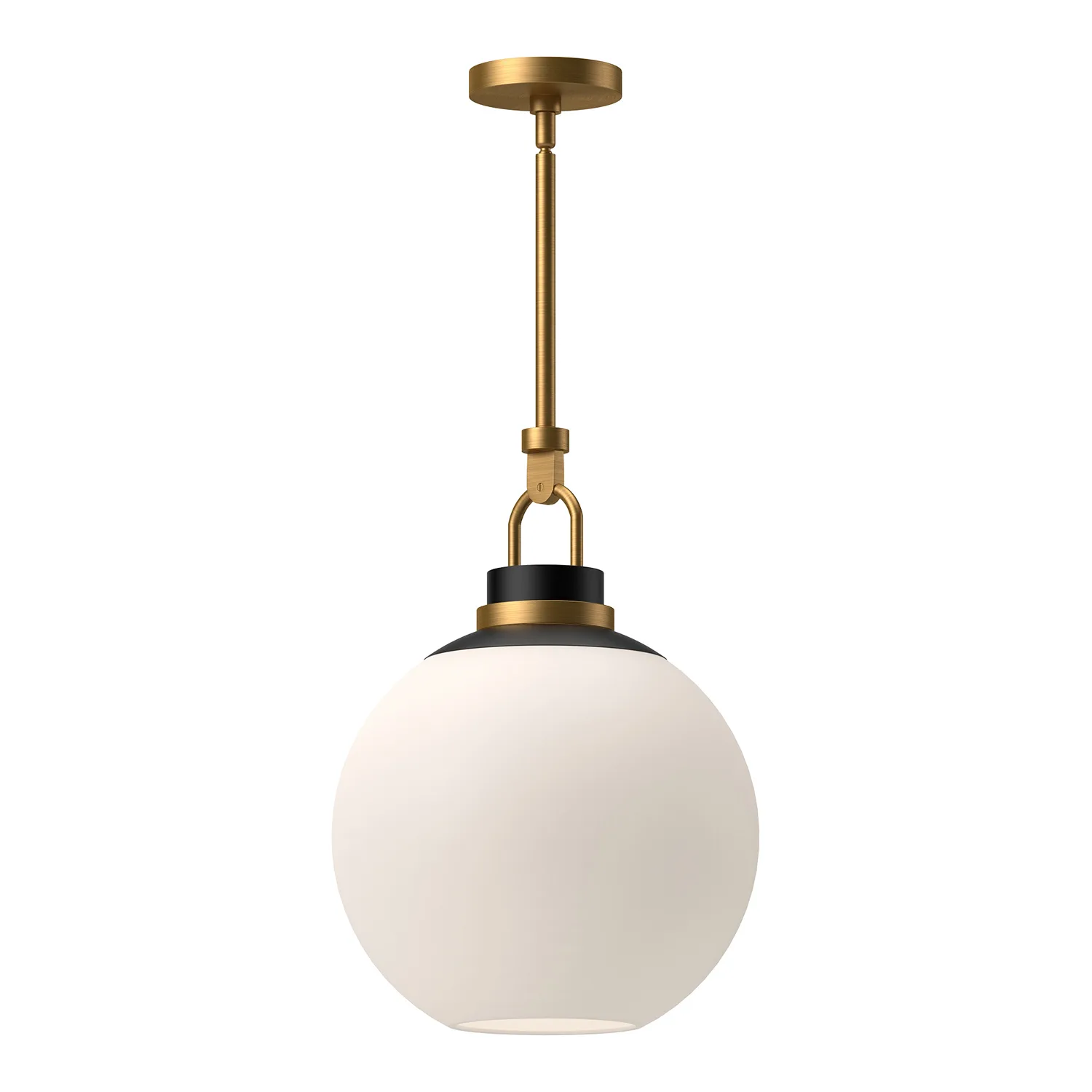 Copperfield One Light Pendant in Aged Gold/Opal Matte Glass