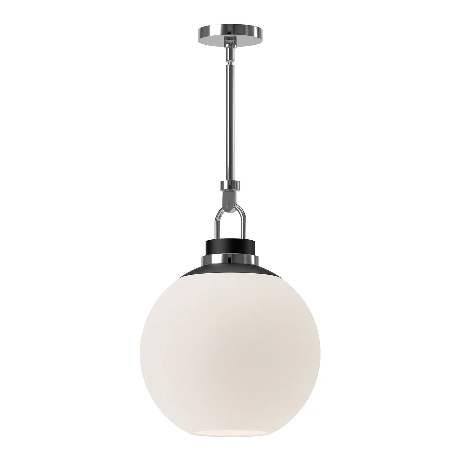Copperfield One Light Pendant in Chrome/Opal Matte Glass