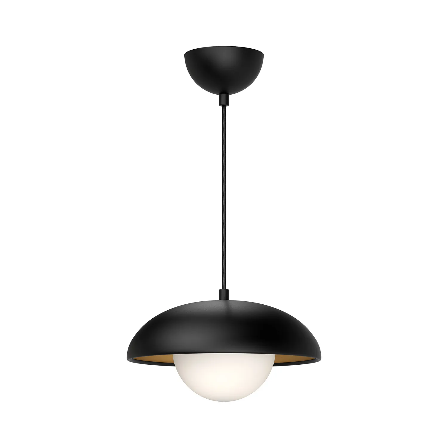 Rubio One Light Pendant in Matte Black/Opal Matte Glass