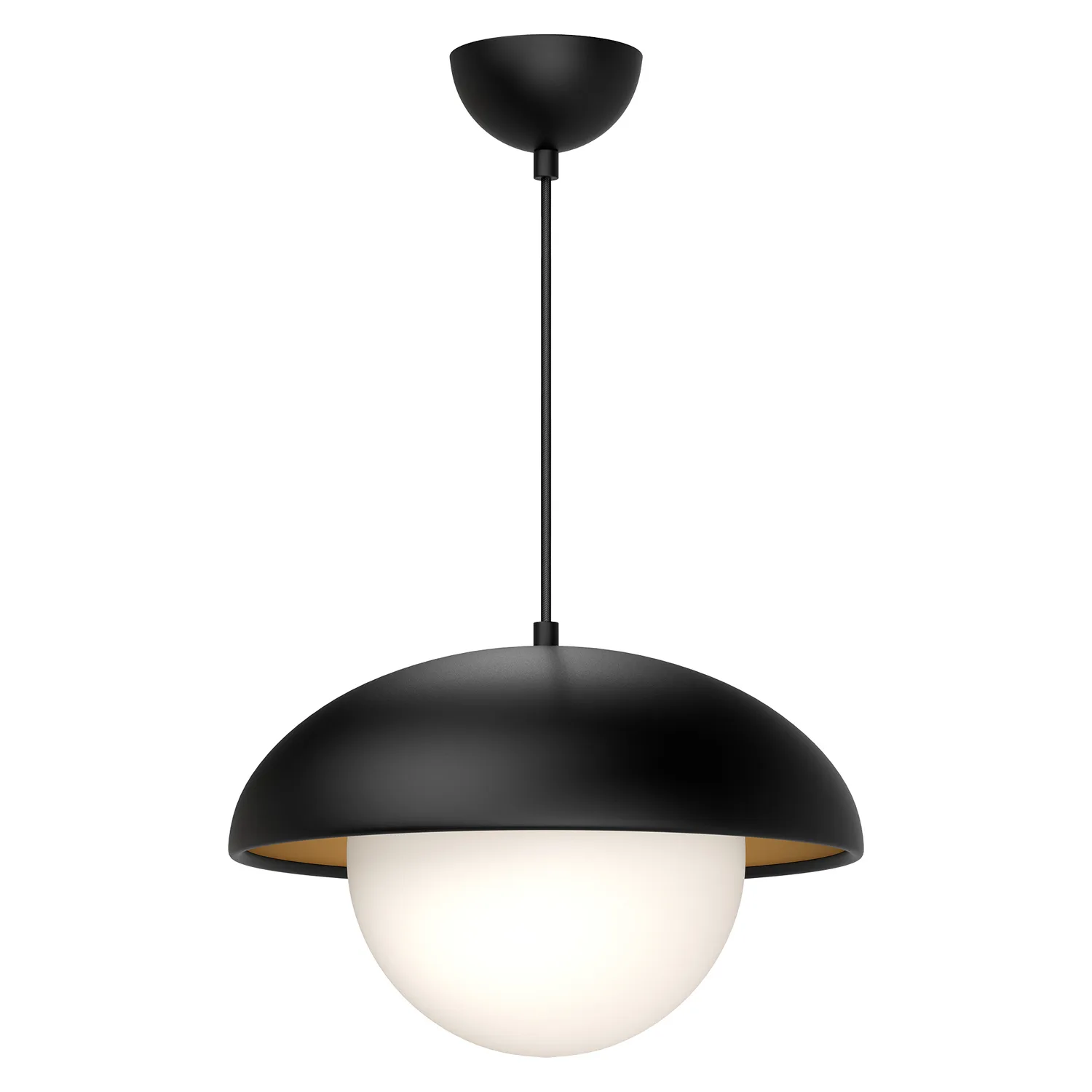 Rubio One Light Pendant in Matte Black/Opal Matte Glass