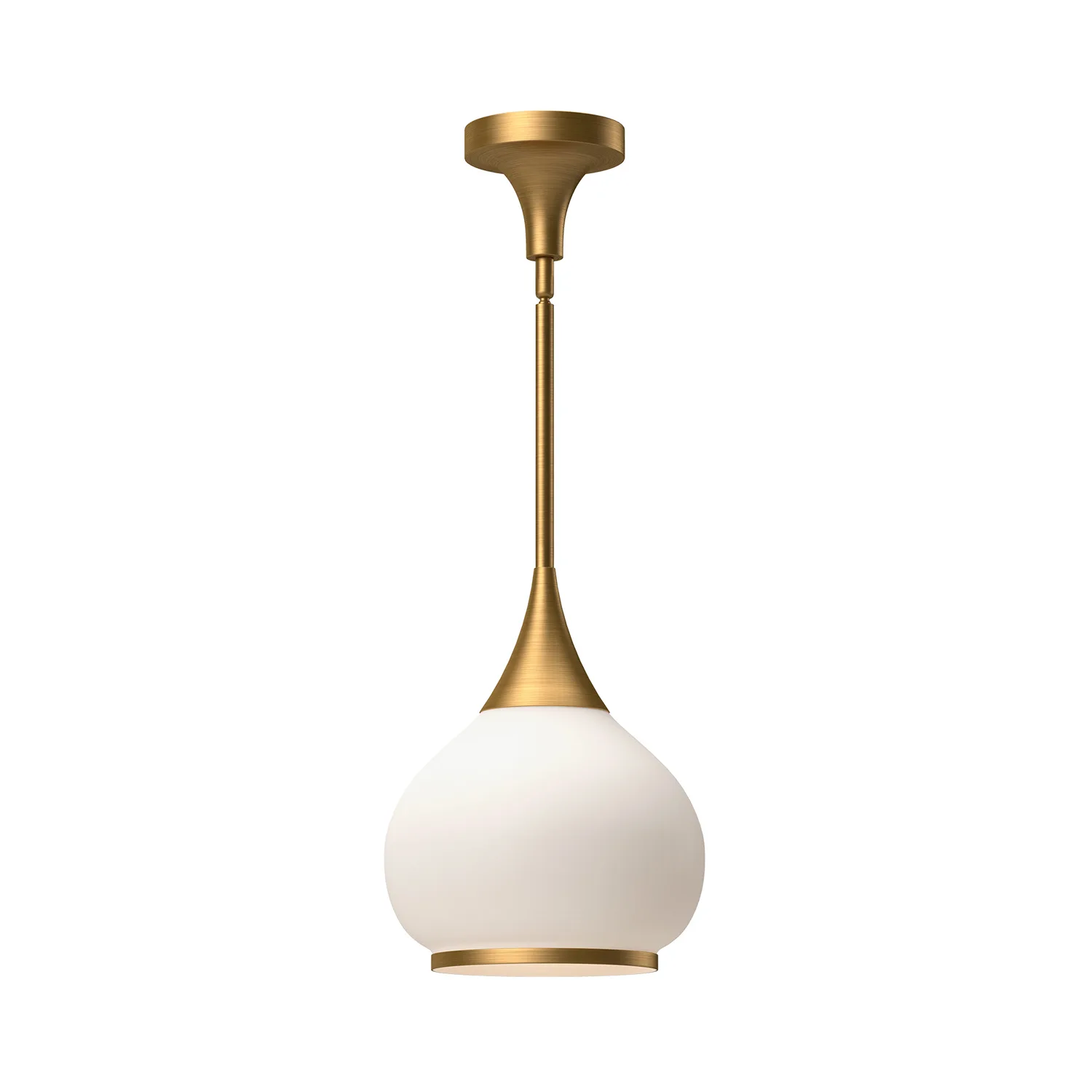 Hazel One Light Pendant in Aged Gold/Opal Matte Glass