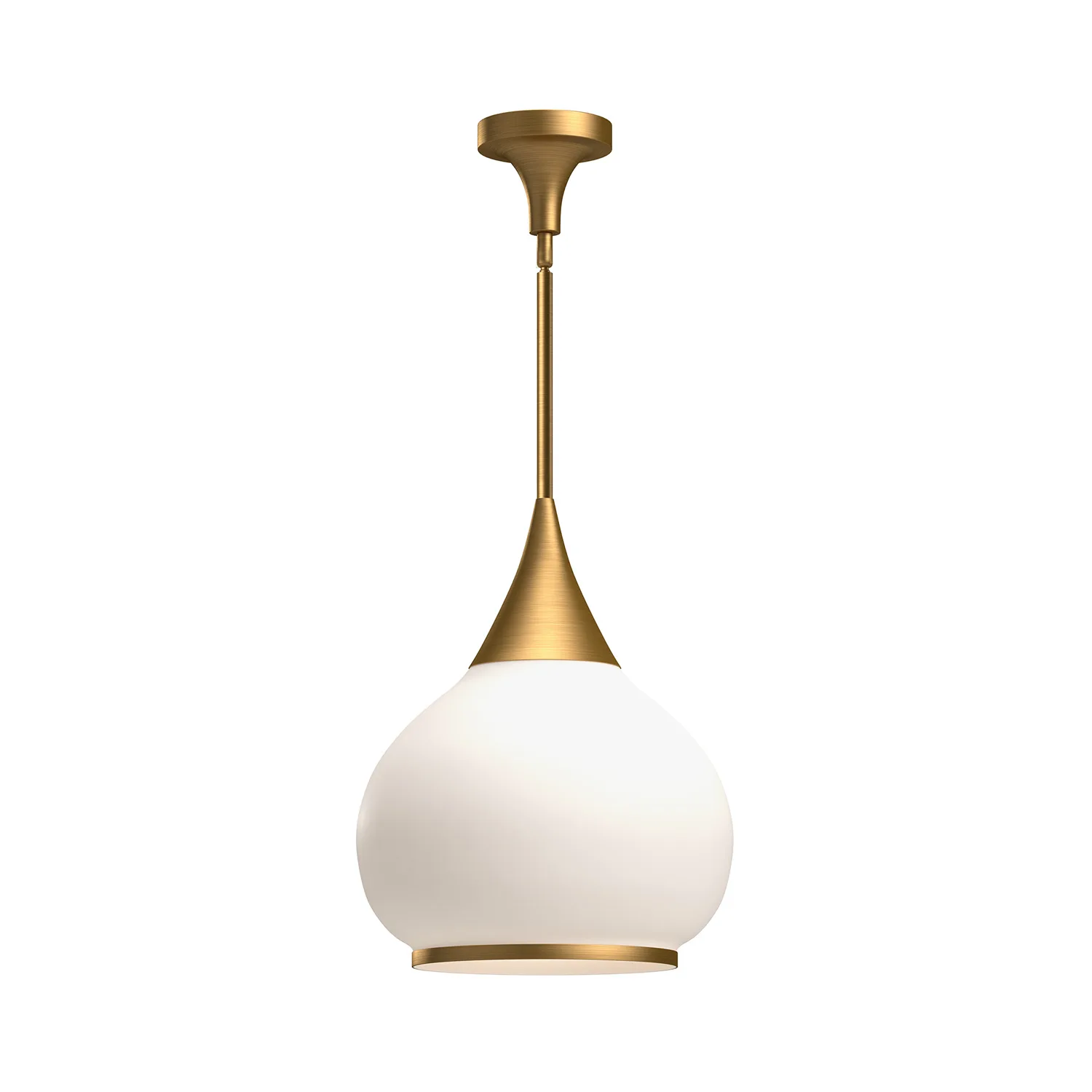 Hazel One Light Pendant in Aged Gold/Opal Matte Glass