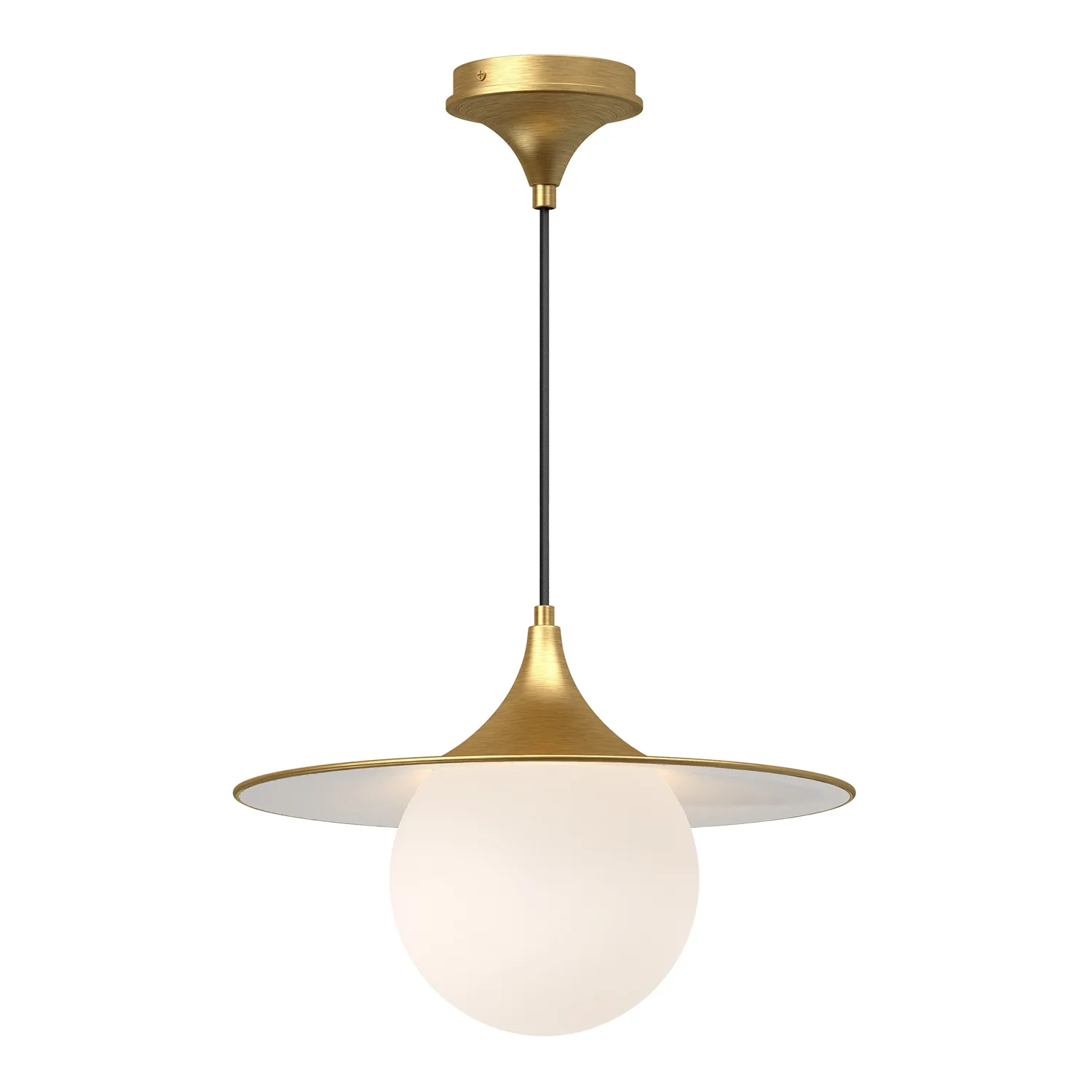 Fuji One Light Pendant in Brushed Gold/Opal Matte Glass
