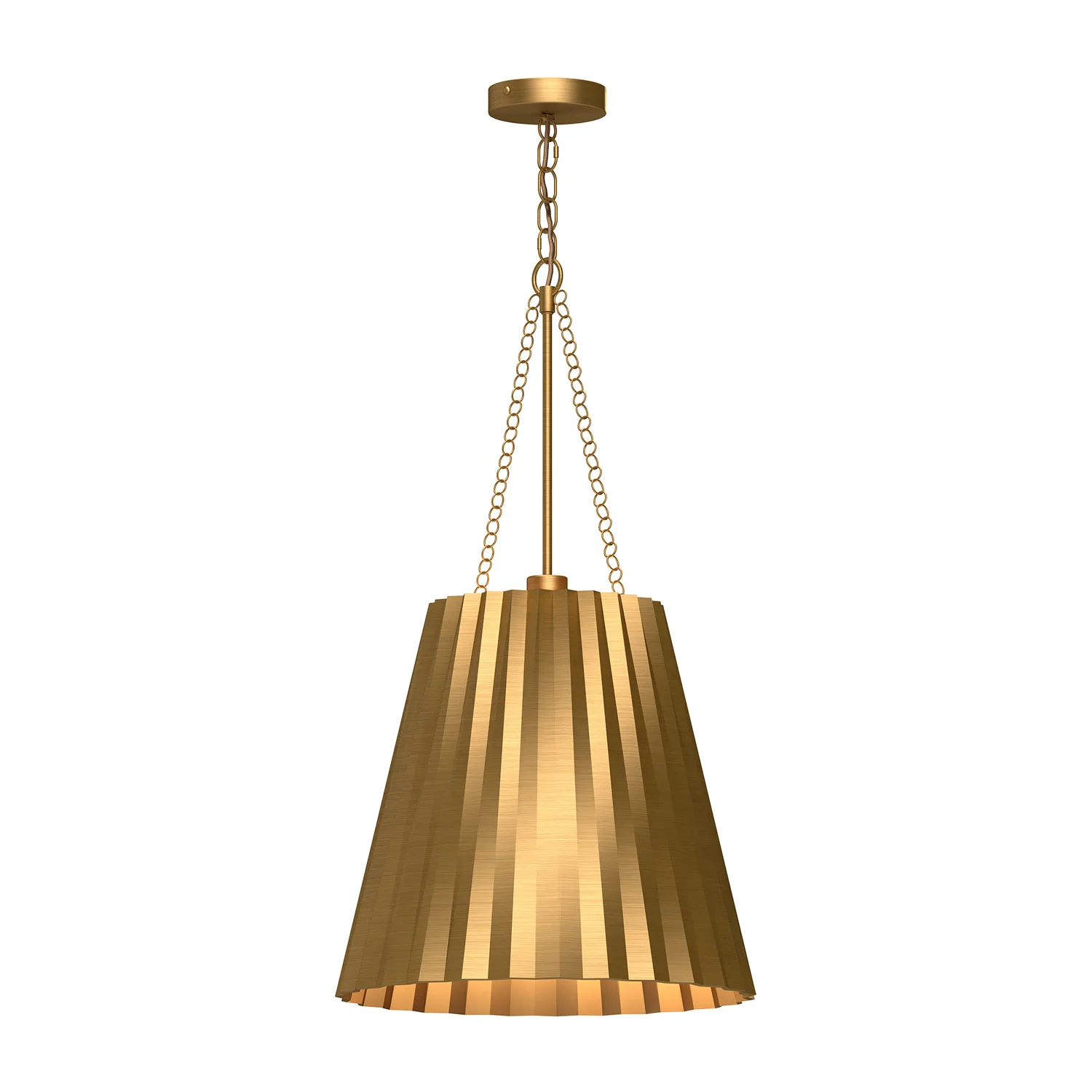Plisse One Light Pendant in Aged Gold
