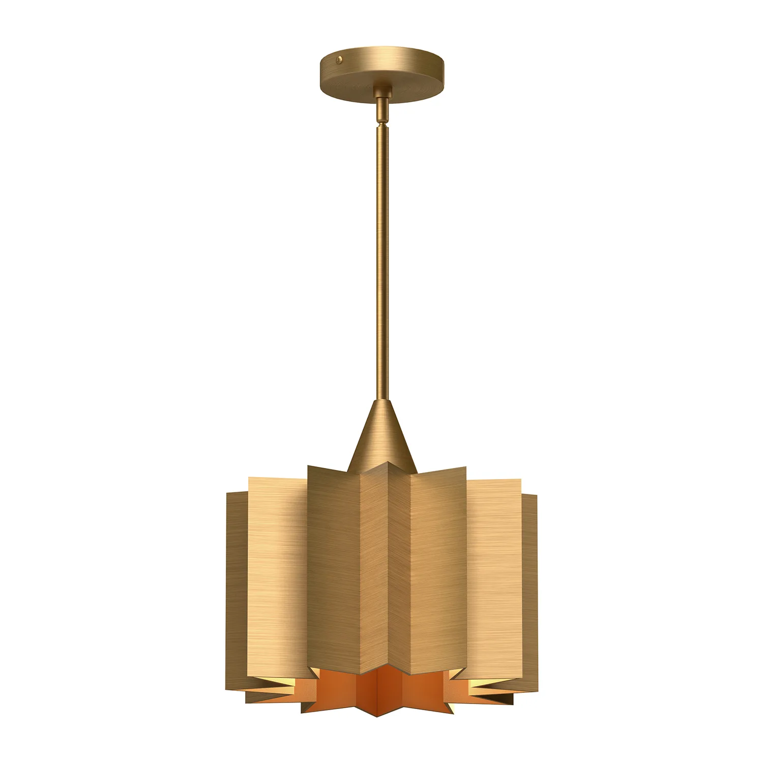 Plisse One Light Pendant in Aged Gold