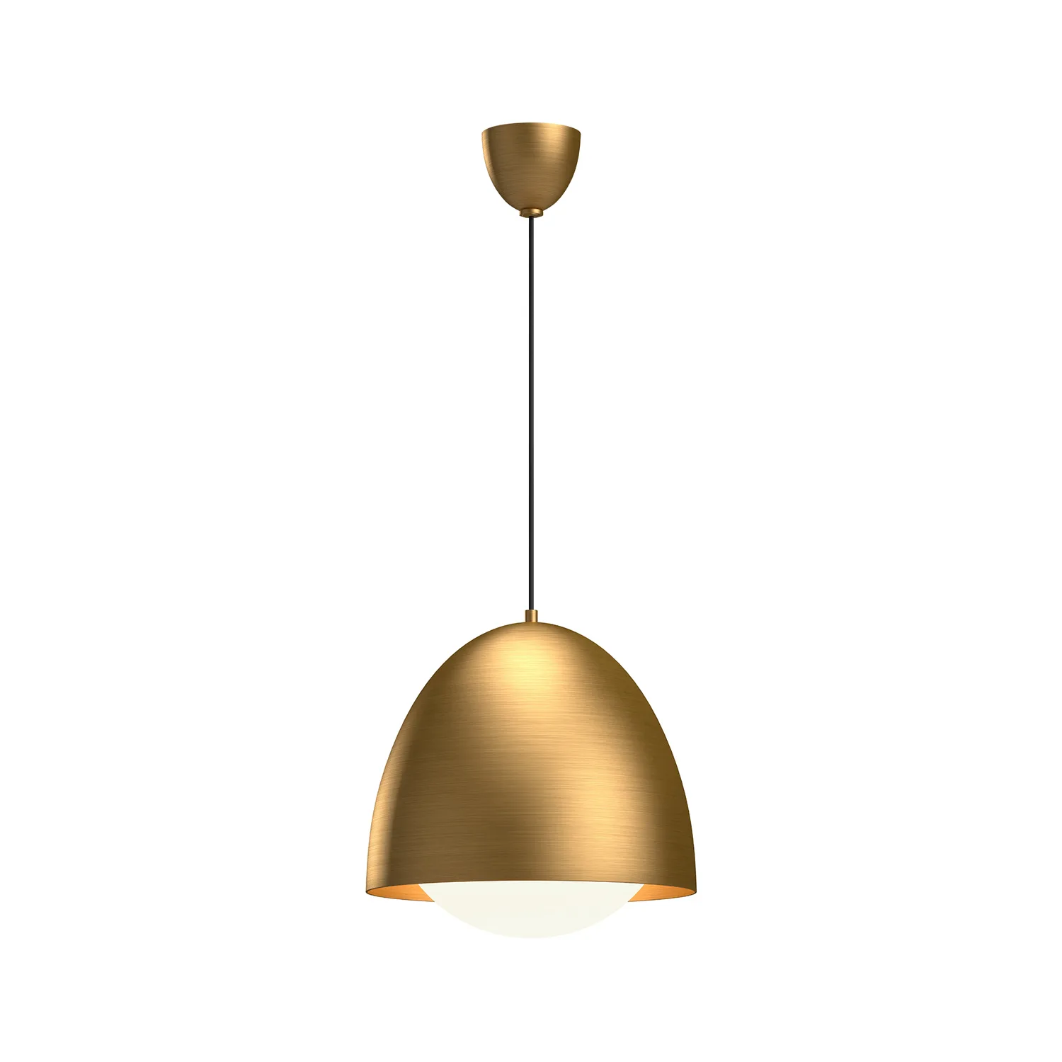 Kenji One Light Pendant in Aged Gold/Opal Matte Glass