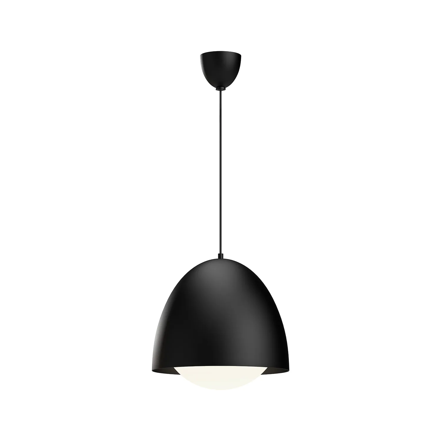 Kenji One Light Pendant in Matte Black/Opal Matte Glass