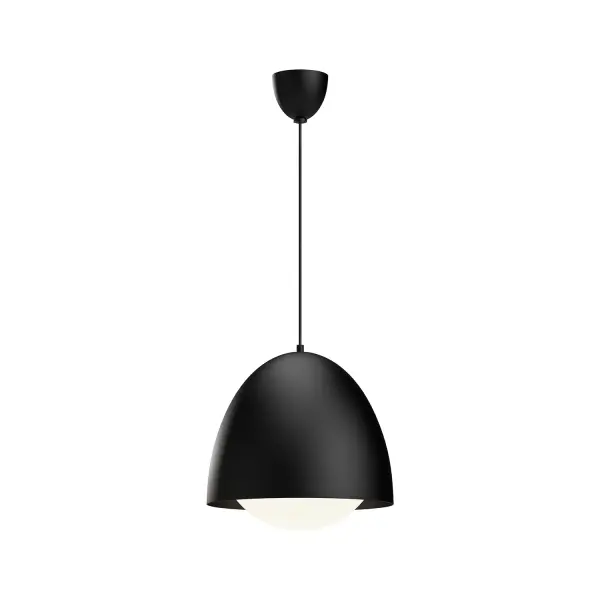 Kenji is the perfect mix of Scandinavian sensibility and Japanese inspiration. Composed of a sleek, architectural dome paired with minimal opal glass accents, this collection is an ode to chic Japandi style. Collection: Kenji Designer: Alan Pepin Finish: Matte Black/Opal Matte Glass Glass: Matte Opal Glass Width: 16.00" Height: 16.00" Length: 16.00" Weight: 12.12 lb Wire: 72" Black Braided Canopy: D5" x H4.125" Number of Bulbs: 1 Maximum Wattage: 60.00 W Bulb Type: A19 Bulb Base: E26 Voltage: 120.00 V Material: Steel + Glass Country of Origin: China Safety Listing: UL Safety Rating: Dry Manufacturer Warranty: 1 Year Spec Sheet Instructions