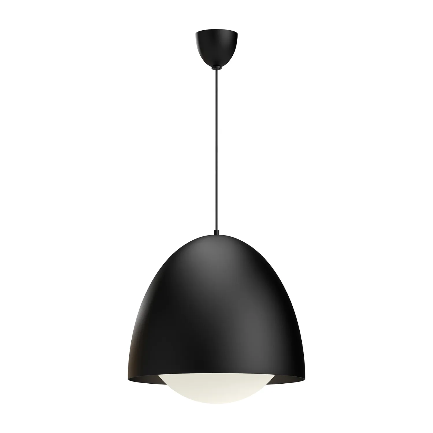 Kenji One Light Pendant in Matte Black/Opal Matte Glass