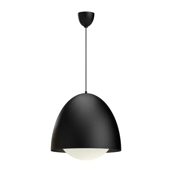 Kenji is the perfect mix of Scandinavian sensibility and Japanese inspiration. Composed of a sleek, architectural dome paired with minimal opal glass accents, this collection is an ode to chic Japandi style. Collection: Kenji Designer: Alan Pepin Finish: Matte Black/Opal Matte Glass Glass: Matte Opal Glass Width: 20.00" Height: 20.00" Length: 20.00" Weight: 12.57 lb Wire: 72" Black Braided Canopy: D5" x H4.125" Number of Bulbs: 1 Maximum Wattage: 60.00 W Bulb Type: A19 Bulb Base: E26 Voltage: 120.00 V Material: Steel + Glass Country of Origin: China Safety Listing: UL Safety Rating: Dry Manufacturer Warranty: 1 Year Spec Sheet Instructions