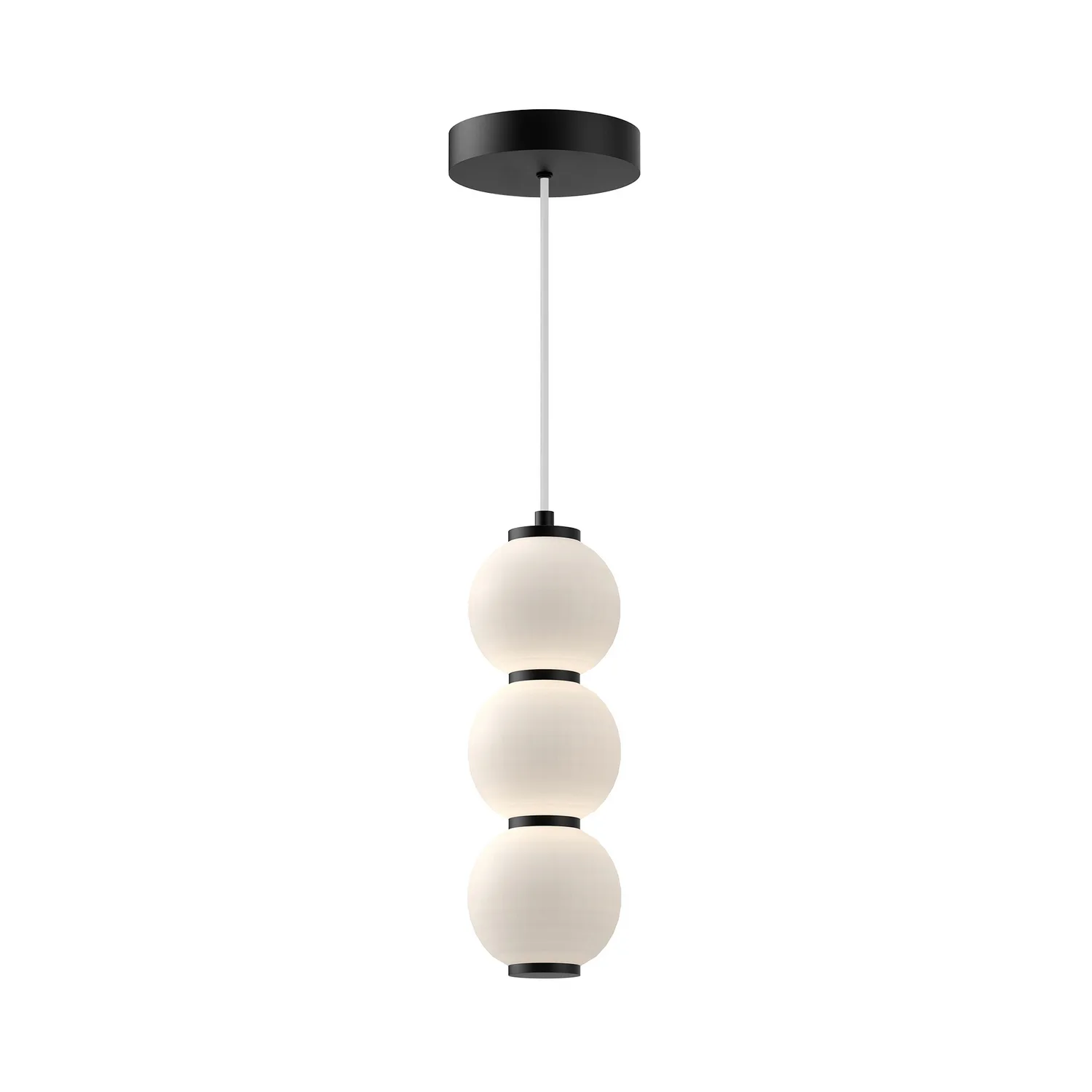 Bijou LED Pendant in Matte Black/Opal Matte Glass