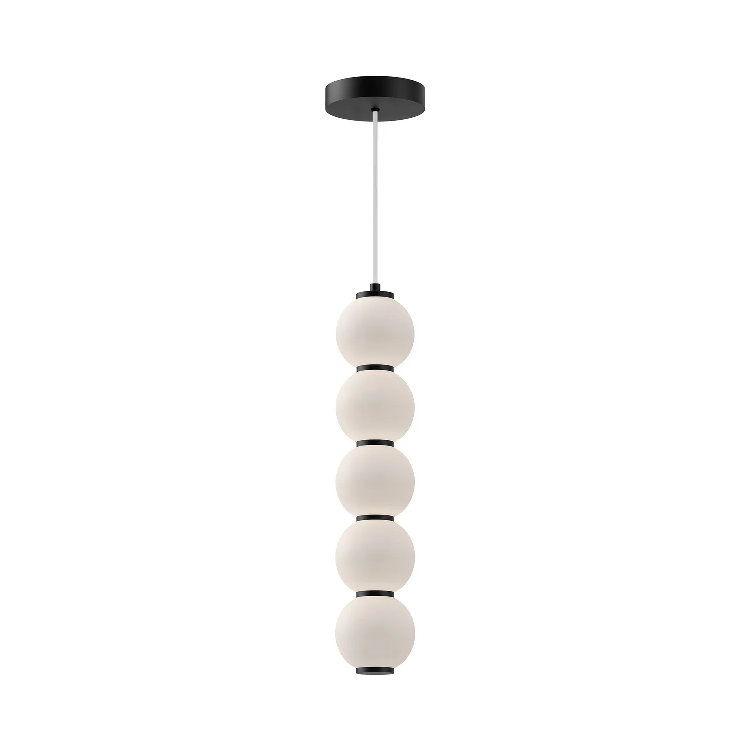 Bijou LED Pendant in Matte Black/Opal Matte Glass