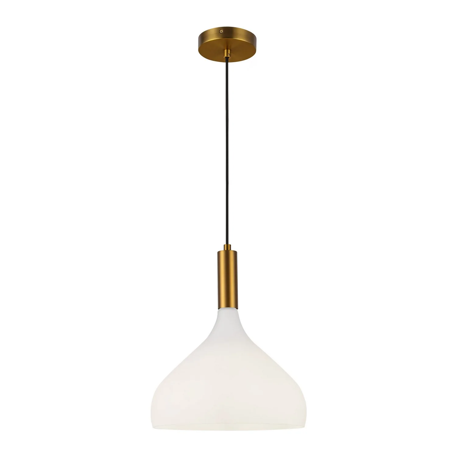 Belleview One Light Pendant in Aged Gold/Opal Glass