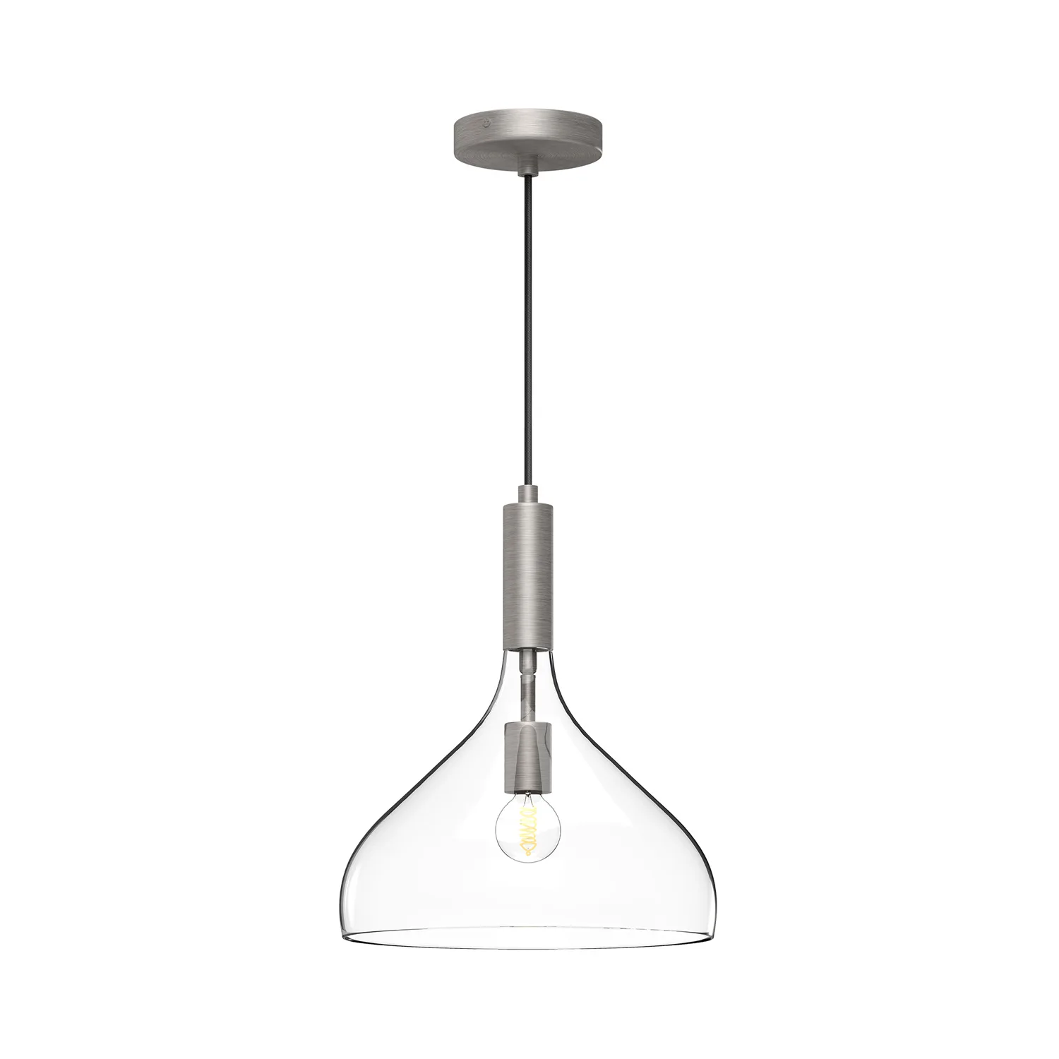 Belleview One Light Pendant in Brushed Nickel/Clear Glass