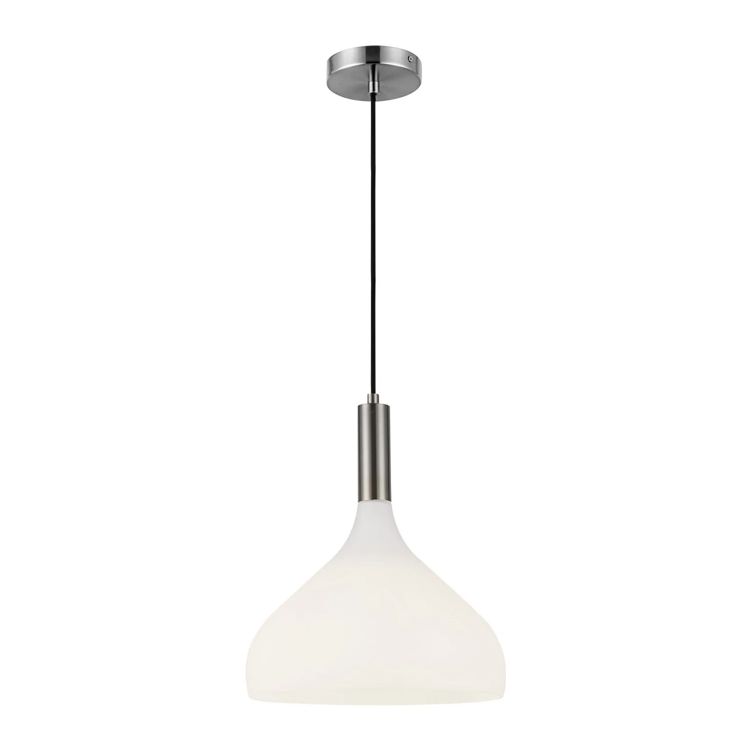Belleview One Light Pendant in Brushed Nickel/Opal Glass