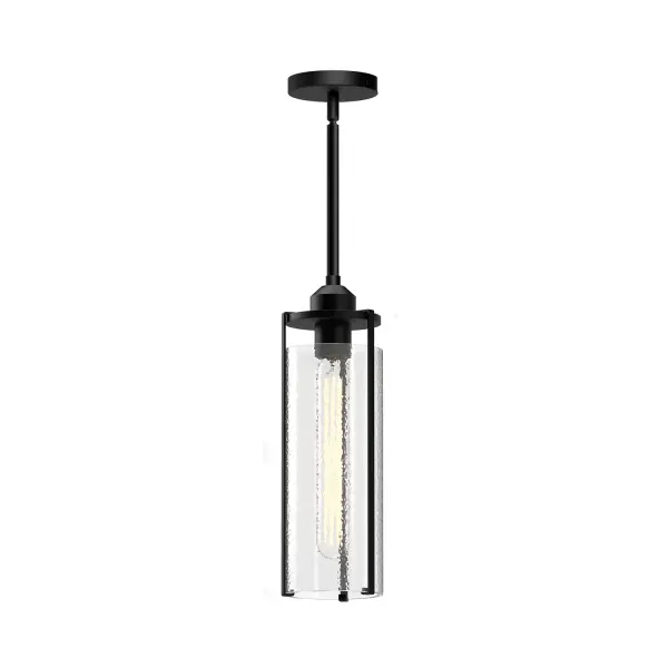 The Belmont collection adds simple elegance to any room. With subtly textured water glass wrapped around stunning metallic finishes on the socket and arms, this collection is sure to stand the test of time with its classic ambiance. Collection: Belmont Designer: Alan Pepin Finish: Clear Water Glass/Matte Black Glass: Clear Water Glass Width: 5.50" Height: 16.63" Length: 5.50" Weight: 5.29 lb Wire: 60" Rod: 46" (3x12" + 1x6" + 1x4") Canopy: D4.75" x H0.875" Number of Bulbs: 1 Maximum Wattage: 60.00 W Bulb Type: T Bulb Base: E26 Voltage: 120.00 V Material: Steel + Glass Country of Origin: China Safety Listing: UL Safety Rating: Dry Manufacturer Warranty: 1 Year Spec Sheet Instructions
