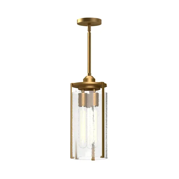 The Belmont collection adds simple elegance to any room. With subtly textured water glass wrapped around stunning metallic finishes on the socket and arms, this collection is sure to stand the test of time with its classic ambiance. Collection: Belmont Designer: Alan Pepin Finish: Aged Gold/Clear Water Glass Glass: Clear Water Glass Width: 7.38" Height: 16.75" Length: 7.38" Weight: 7.49 lb Wire: 60" Rod: 46" (3x12" + 1x6" + 1x4") Canopy: D4.75" x H0.875" Number of Bulbs: 3 Maximum Wattage: 60.00 W Bulb Type: T Bulb Base: E26 Voltage: 120.00 V Material: Steel + Glass Country of Origin: China Safety Listing: UL Safety Rating: Dry Manufacturer Warranty: 1 Year Spec Sheet Instructions