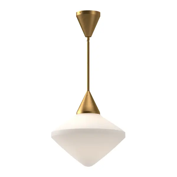 A modern take on schoolhouse fixtures adorning public spaces in the 1950s, meet the Nora collection. This collection is designed with a unique star silhouette molded from Opal Matte glass surrounded by vintage-inspired metallic elements. Collection: Nora Designer: Alan Pepin Finish: Aged Gold/Opal Matte Glass Glass: Matte Opal Glass Width: 14.13" Height: 14.50" Length: 14.13" Weight: 5.59 lb Wire: 60" Rod: 46" (3x12" + 1x6" + 1x4") Canopy: D4.625" x H4.75" Number of Bulbs: 1 Maximum Wattage: 60.00 W Bulb Type: A19 Bulb Base: E26 Voltage: 120.00 V Material: Steel + Glass Country of Origin: China Safety Listing: UL Safety Rating: Dry Manufacturer Warranty: 1 Year Spec Sheet Instructions