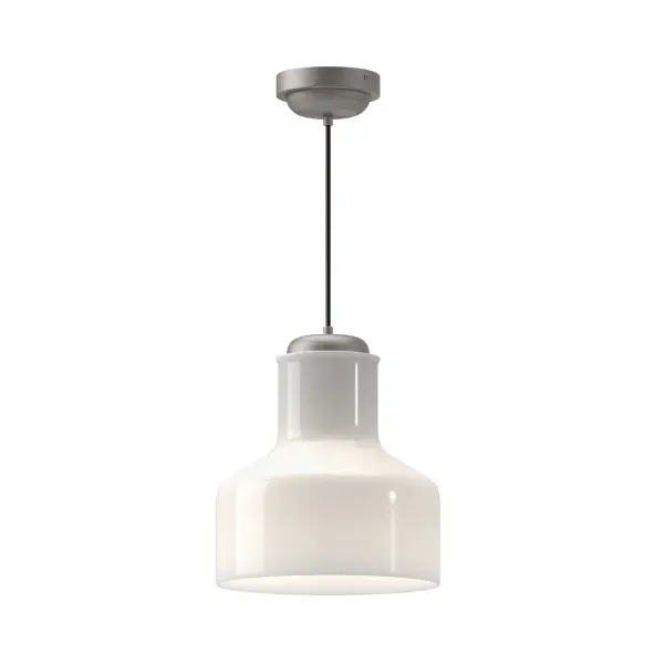 The Westlake collection captures the inviting charm of 1920s Paris. Vintage-inspired "milk jug" shaped glossy opal glass invites a warm ambient glow while strong, clean lines form the frame of this stunning collection. The Westlake is sure to bring the ambiance of a Parisian cafe into your space. Collection: Westlake Designer: Alan Pepin Finish: Brushed Nickel/Glossy Opal Glass Glass: Glossy Opal Glass Width: 11.13" Height: 13.00" Length: 11.13" Weight: 4.40 lb Wire: 72" Black Braided Canopy: D5.125" x H2" Number of Bulbs: 1 Maximum Wattage: 60.00 W Bulb Type: A19 Bulb Base: E26 Voltage: 120.00 V Material: Steel + Glass Country of Origin: China Safety Listing: UL Safety Rating: Dry Manufacturer Warranty: 1 Year Spec Sheet Instructions