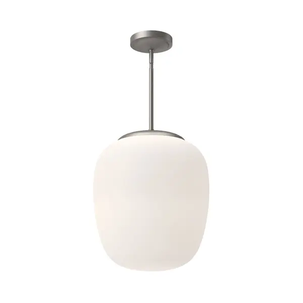 Simple yet statement-worthy, Holden is stunning in any design style. The organic, ample sized Opal Matte glass glows in a way that makes it look like it is floating above you. The Holden makes art look easy with its simple style. Collection: Holden Designer: Alan Pepin Finish: Brushed Nickel/Opal Matte Glass Glass: Matte Opal Glass Width: 14.13" Height: 16.63" Length: 14.13" Weight: 8.81 lb Wire: 60" Rod: 46" (3x12" + 1x6" + 1x4") Canopy: D5.625" x H1.5" Number of Bulbs: 1 Maximum Wattage: 60.00 W Bulb Type: A19 Bulb Base: E26 Voltage: 120.00 V Material: Steel + Glass Country of Origin: China Safety Listing: UL Safety Rating: Dry Manufacturer Warranty: 1 Year Spec Sheet Instructions