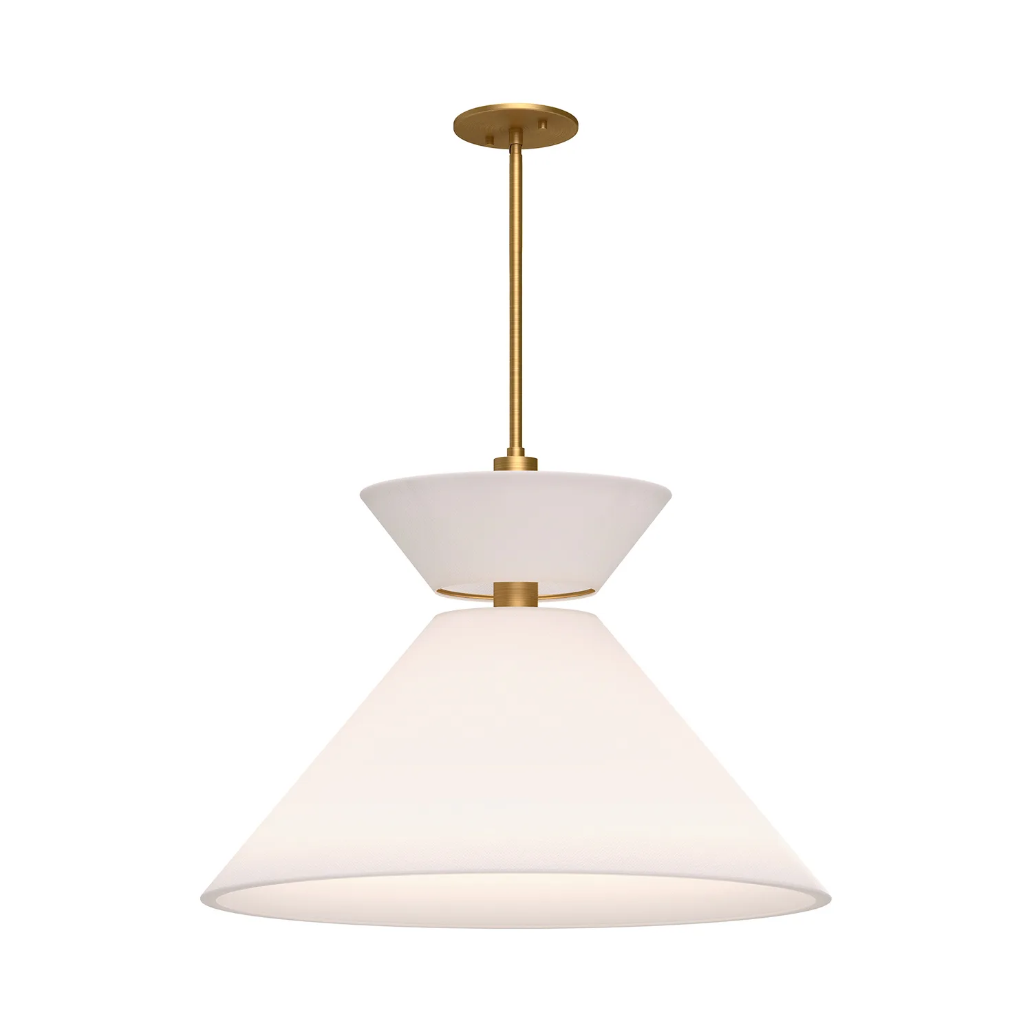 Chapelle One Light Pendant in Aged Gold/White Linen