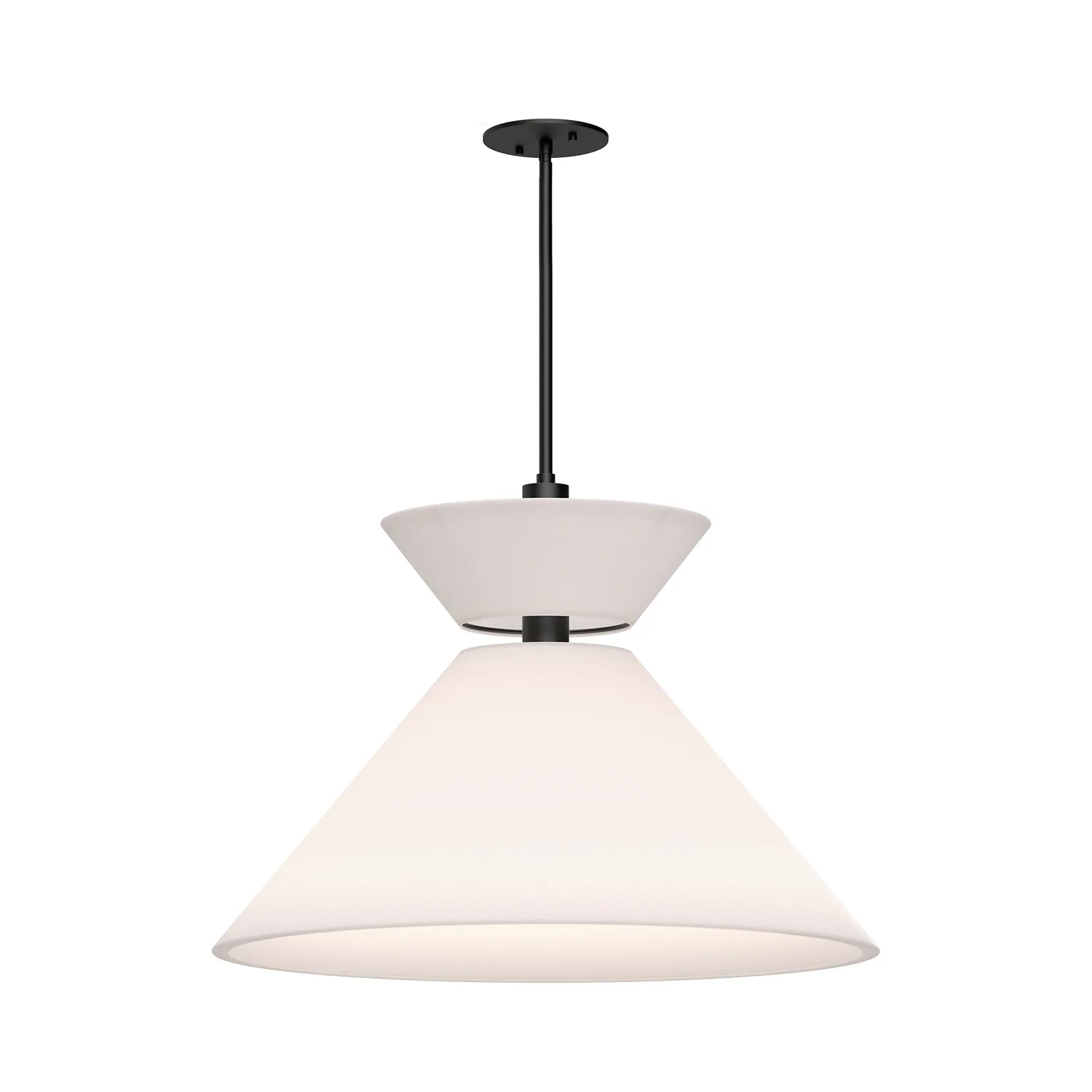 Chapelle One Light Pendant in Matte Black/White Linen