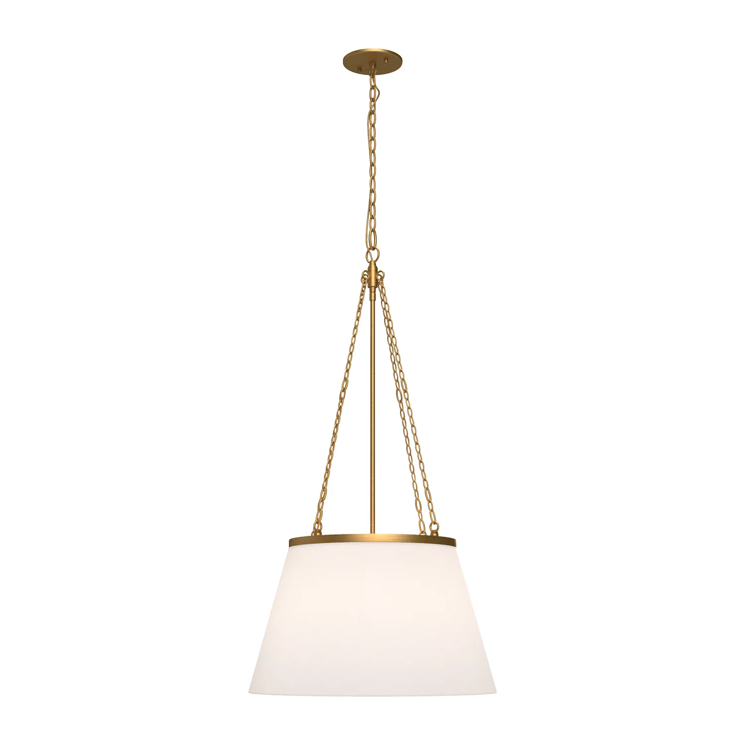 Speakeasy One Light Pendant in Aged Gold/White Linen