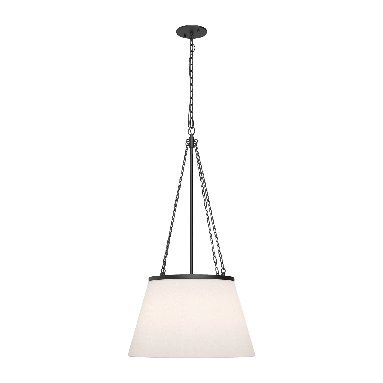 Speakeasy One Light Pendant in Matte Black/White Linen