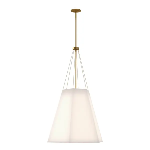 Manila is a geometric art piece. With minimal elements colliding to create a sculptural shade, this piece is neutral yet artful. With a large, minimalist white linen shade, this collection is sure to fit any home's mood with ease. Collection: Manila Designer: Alan Pepin Finish: Aged Gold/White Linen Glass: White Linen Shade Width: 19.50" Height: 37.88" Length: 22.50" Weight: 7.93 lb Wire: 60" Rod: 46" (3x12" + 1x6" + 1x4") Canopy: D4.75" x H0.375" Number of Bulbs: 3 Maximum Wattage: 40.00 W Bulb Type: A19 Bulb Base: E26 Voltage: 120.00 V Material: Steel + Linen Country of Origin: China Safety Listing: UL Safety Rating: Dry Manufacturer Warranty: 1 Year Spec Sheet Instructions