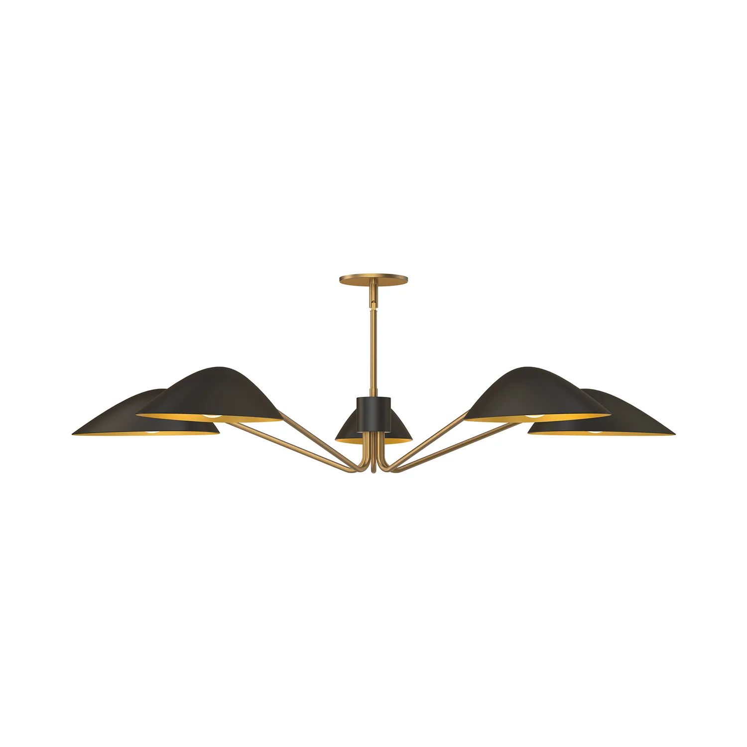 Oscar Five Light Pendant in Aged Gold/Matte Black