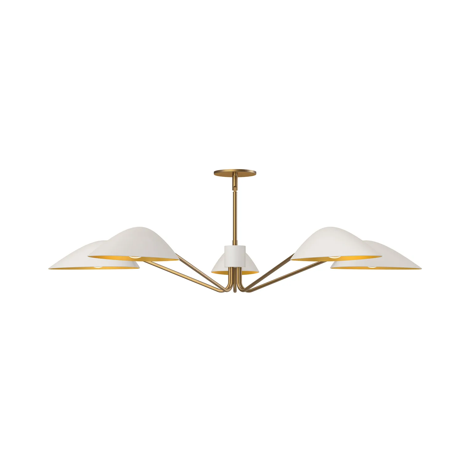 Oscar Five Light Pendant in Aged Gold/White