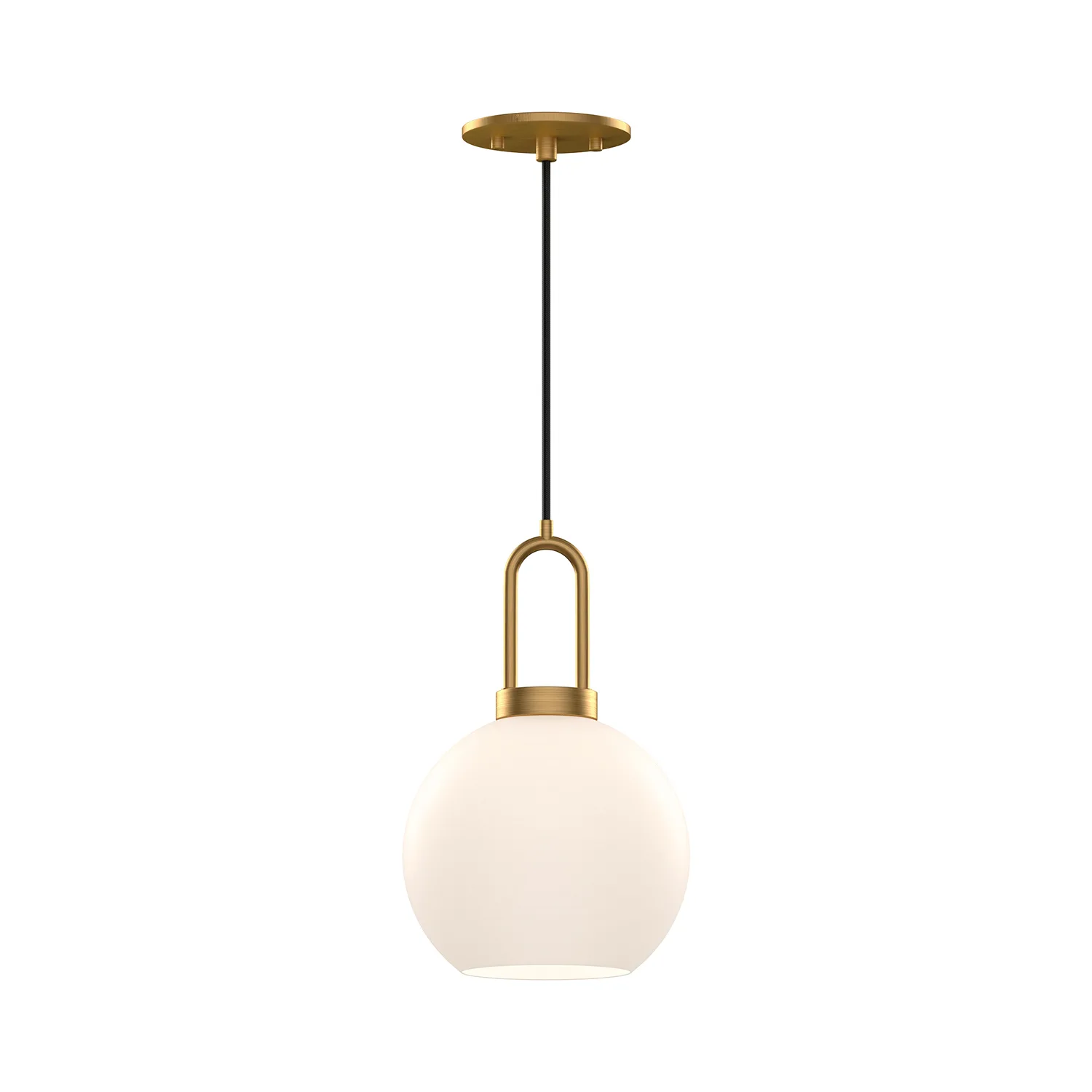 Soji One Light Pendant in Aged Gold/Opal Matte Glass