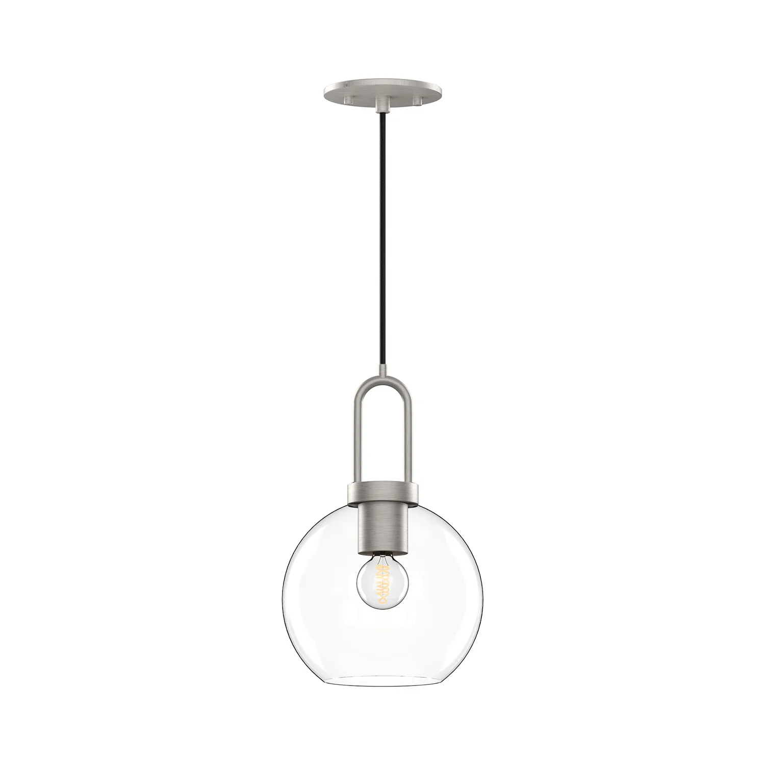 Soji One Light Pendant in Brushed Nickel/Clear Glass