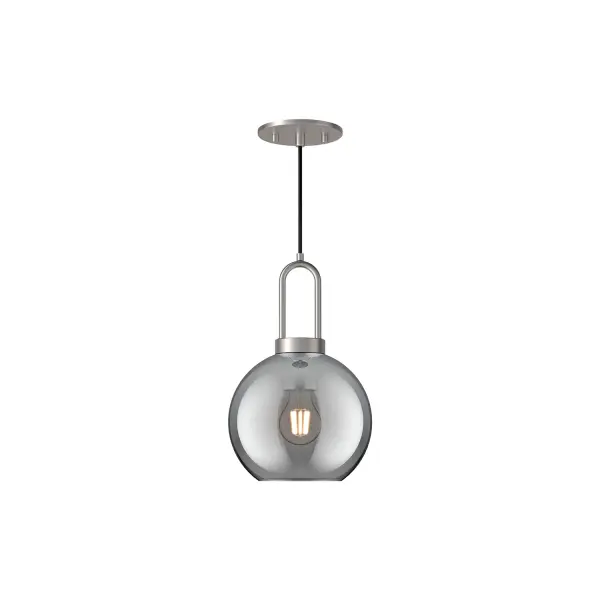 Inspired by traditional Japanese lanterns, the Soji has a timeless silhouette. With many glass and metal-detailing finishes to choose from, it's easy to make the Soji fit your mood. Unique Copper and Smoked Solid glass options create ambiance that changes from day to night with ease, while Clear and Opal Matte glass create a classic statement. Collection: Soji Designer: Ryan Pauly Finish: Brushed Nickel/Smoked Solid Glass Glass: Smoked Glass Width: 7.88" Height: 12.50" Length: 7.88" Weight: 2.86 lb Wire: 72" Black Braided Canopy: D4.75" x H0.375" Number of Bulbs: 1 Maximum Wattage: 60.00 W Bulb Type: A19 Bulb Base: E26 Voltage: 120.00 V Material: Steel + Glass Country of Origin: China Safety Listing: UL Safety Rating: Dry Manufacturer Warranty: 1 Year Spec Sheet Instructions