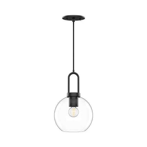 Inspired by traditional Japanese lanterns, the Soji has a timeless silhouette. With many glass and metal-detailing finishes to choose from, it's easy to make the Soji fit your mood. Unique Copper and Smoked Solid glass options create ambiance that changes from day to night with ease, while Clear and Opal Matte glass create a classic statement. Collection: Soji Designer: Ryan Pauly Finish: Clear Glass/Matte Black Glass: Clear Glass Width: 7.88" Height: 12.50" Length: 7.88" Wire: 72" Black Braided Canopy: D4.75" x H0.375" Number of Bulbs: 1 Maximum Wattage: 60.00 W Bulb Type: A19 Bulb Base: E26 Voltage: 120.00 V Material: Steel + Glass Country of Origin: China Safety Listing: UL Safety Rating: Dry Manufacturer Warranty: 1 Year Spec Sheet Instructions